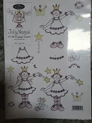Jolly Nation Decoupage Sheet & Backing - Fairy Girl - # Not Die Cut • £1.50