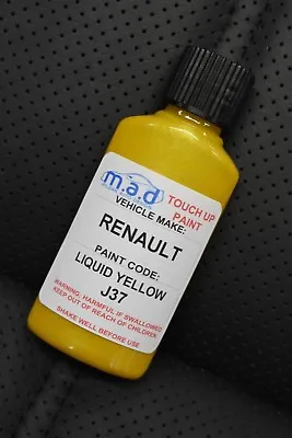 RENAULT LIQUID YELLOW CODE J37 Renaultsport Clio PAINT TOUCH UP KIT 30ML 182 CUP • £6.39