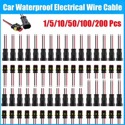 Car Waterproof Electrical Wire Cable Connector Male Female 2Pin Way Plug Kit LOT • $6.68