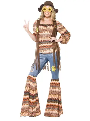 Harmony Hippie 1960s Retro Hippy Dancing Groovy Disco Fancy Dress Costume • $76.95