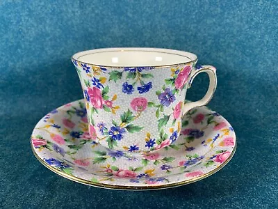 Royal Winton Old Cottage Chintz Floral Flat Cup And Saucer Set(s) • $14.95