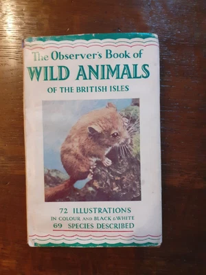 £2.39 • Buy Observer's Book Of Wild Animals Of The British Isles 1958 With Dust Jacket 
