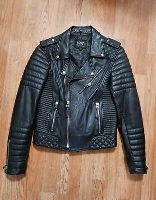 Boda Skins Black Soft Lamb Leather Moto Jacket Jacket Great Condition Size M • $180
