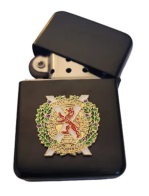 London Scottish Regiment Deluxe Black Veterans Lighter With Gold Plated Badge • £9.99