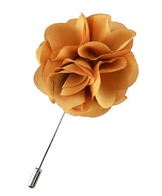 Brown Gold Rosette Lapel Flower Blazer Pin Wedding Prom Boutonniere • £4.99