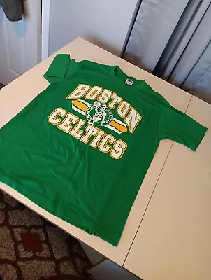 Vintage 80s Single Stitch Celtics Graphic T Shirt SzL 42-44 Made IN USA NBA Vguc • $16.32