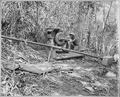 WWII AA Soldiers 34th CBs Working On Water Purification Solomon Islands Photo • $7.95