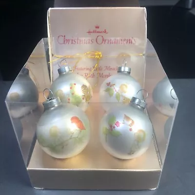 Hallmark Little Miracles Ruth Morehead 4 Mini Christmas Ornaments Glass 1975 • $9.94