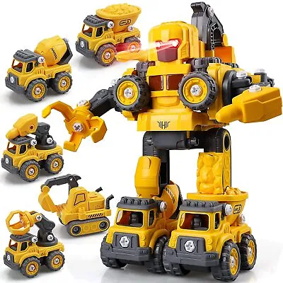 Construction Robot Toys For Boys Kids Toddler 3 4 5 6 7 8 9 Year Old Cool Gift • £20.95