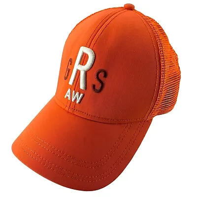 G-STAR RAW Men's Baseball Trucker Cap Adjustable Strap Back Orange Hat Logo • $26.97