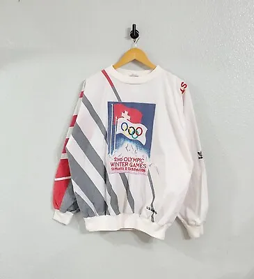 Vintage 80s Adidas Olympics Winter Game 1928 Pullover Men's Size Large Rare • $89.95