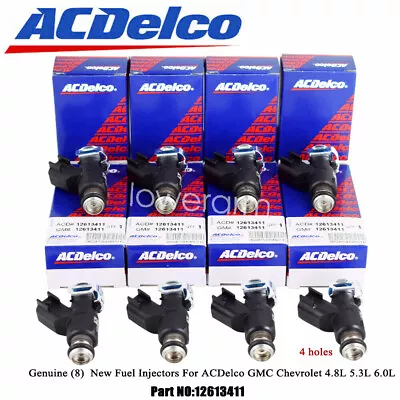 Genuine (8) OEM Fuel Injectors For ACDelco GMC Chevrolet 4.8L 5.3L 6.0L 12613411 • $46.99