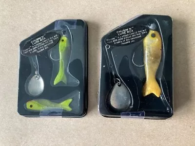 2 Chumm 'n Lure Boxes 2 L And  1-1/2 L  W Spoon Jig Hook • $4