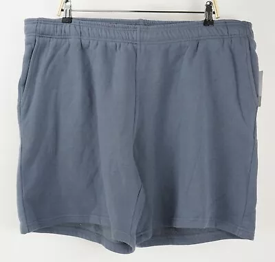 New BP Mens 2XL Knit Cotton Blue Fleece Lined Drawstring Adjustable Sweat Shorts • $19.95