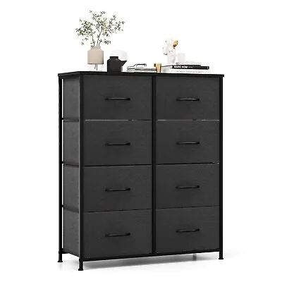 8 Drawers Dresser Tower Organizer Fabric Storage Chest Of Drawers Metal Frame • £59.95