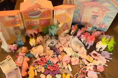 Large Lot Vintage My Little Pony NURSERY Ponies Clothes Shoes And Accessories! • $149.95
