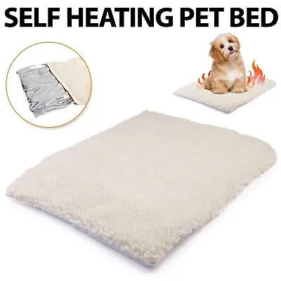 £6.99 • Buy Self Heating Pet Blanket Pad Cat Dog Bed Soft Fleece Mat Warm Thermal Rug