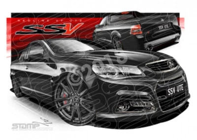 $99 • Buy Holden Vf Ssv Redline Ute Phantom Black Wheels A3 Framed Print (hc713)