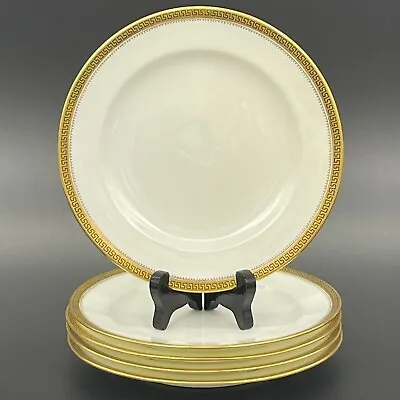 Antique Tiffany & Co By Minton Salad Plate Set (4+1) Gold Border Greek Key G329 • $299