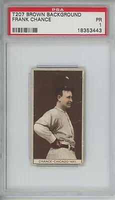 T207 Brown Background FRANK CHANCE Recruit Little Cigars PSA 1 Vintage Baseball • $200