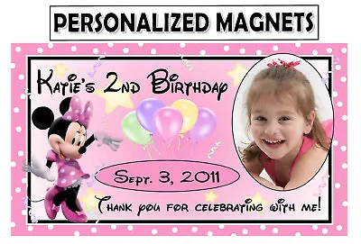 12 Mickey Mouse Clubhouse Minnie Mouse Birthday Party Favors Photo Magnets • $13.99