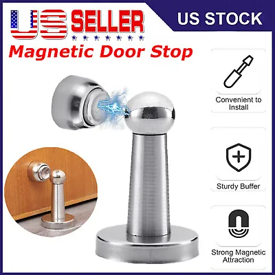 Magnetic Door Stop Holder Home Safety Stopper Guard Office Stainless Wholesale • $6.29