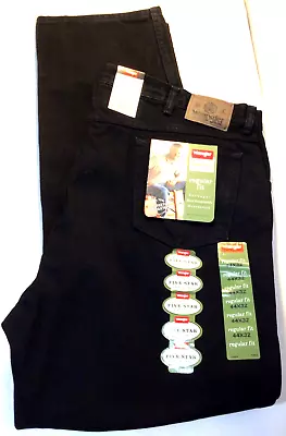 Men's 44x32 WRANGLER Premium Regular Fit Black Jeans 96501CB NWT • $4.24
