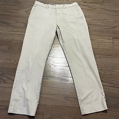 J Crew Bowery Pants Mens Beige Khaki Chino Sz 36x31 (DESC) • $12