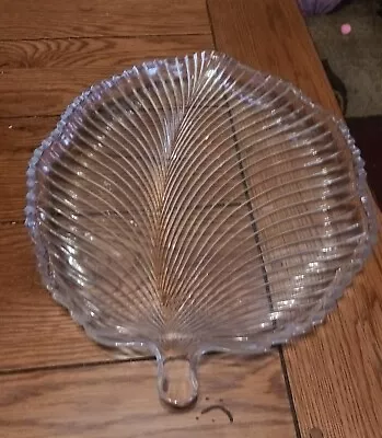 Mikasa Diamond Fire~~Ribbed Cut~~Leaf Shaped Platter~~15 Inches Across  • $15