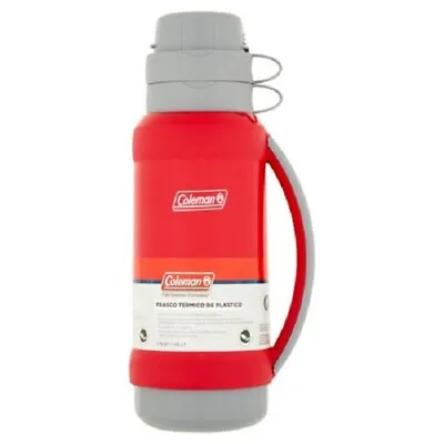 COLEMAN Red Insulated Plastic Coffee/Tea/Food Bottle 1.75 Quart/1.65 Liter - NEW • $21.99