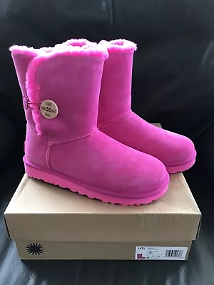 Ugg Boots Women’s 1146170 Bailey Button Rock River Pink US7UK5EU38 New With Box • $84.99