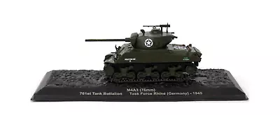 ATLAS GJ99 1/72 M4A3 (76mm) Sherman 761st Tank Battalion Rhine Germany 1945 • £9.99