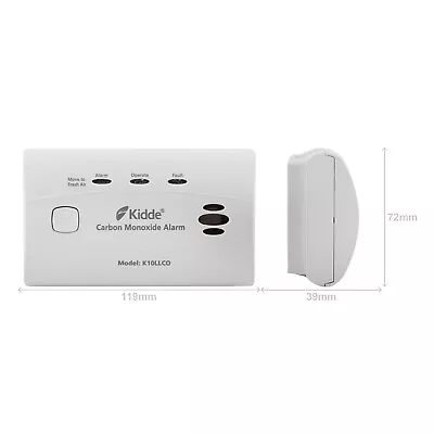 Carbon Monoxide Detector / CO Alarm - Kidde 10LLCO 10 Year Long Life Battery LED • £9.99