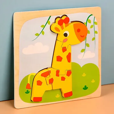 Wooden Puzzles Baby Travel Toy Animal/Vehicle Shape For Kids 3 Years Old And Up • £5.15