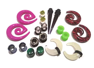 5 Pairs Plugs Tunnels Tapers Spirals Gauges 00g 0g 2g 4g 6g 8g 1/2 9/16 5/8 Ear • $20.49