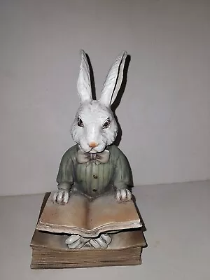 Vintage Ceramic Rabbit Sitting On A (1) Book Bookend 8  Tall And 4  Wide • $14.99