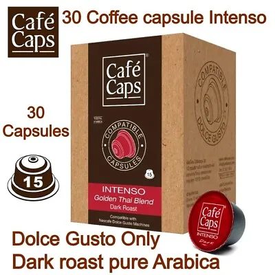 30 Intenso Dark Roast Arabica Coffee Capsule Dolce Gusto Compatible - Cafe Caps • $29