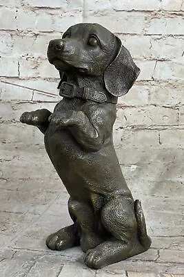 Dachshund Puppy Dog Bronze Metal Statue Sculpture Figure Signed Original Art • $299