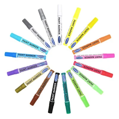 £3.45 • Buy Permanent Marker Pens Oil-Based Paint For Tyres Glass Plastic Fabric Stone Wood