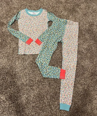 $14.99 • Buy Girls Hanna Andersson Long John Pajama Set~size 150 (us12) Flowers 