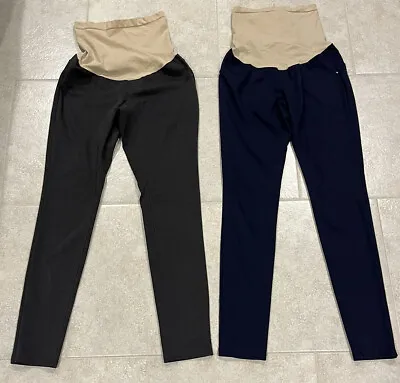 2 Pairs Of Motherhood Maternity Stretch Secret Fit Belly Ankle Skinny Work Pants • $9.99