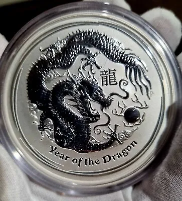 5oz 2012 Lunar Dragon Silver Coin Perth Mint • $450