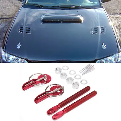 Red Steel Hood Lock Pin Mount Security Hardware Latch Kit For Subaru Mazda • $11.63