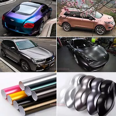 Full Car Wrap Pearl Metal Glitter Satin Matte Chrome Vinyl Sticker Film Strip AB • $413.07