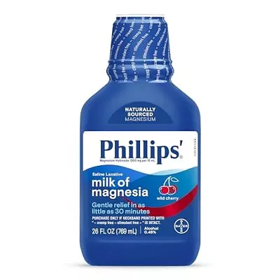 Phillips' Milk Of Magnesia Liquid Laxative Wild Cherry Flavor Stimulant & C... • $19.65