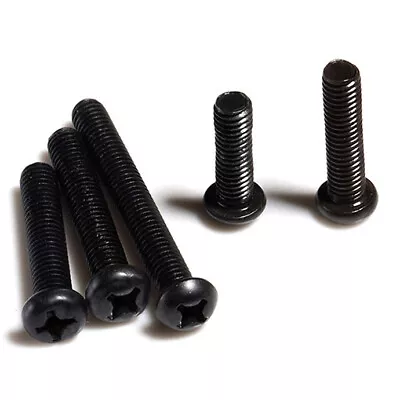 £1567.19 • Buy M5 M6 Phillips Round Pan Head Machine Screws Bolts Black Stainless Steel 