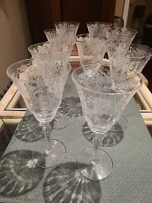 1 To 9 Beautiful Elegant Morgantown  Milan Glass 7 5/8  Water Or Wine Stemware • $18