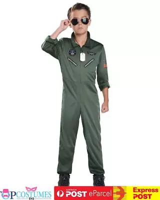 Fighter Pilot Aviator Army Military War Book Week Child Top Gun Costume • $54.45