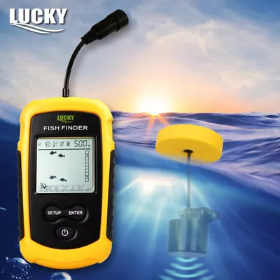 Portable Fishfinder Handheld Sonar Alarm Echo Sounder Transducer Outdoor Fishing • $65.80