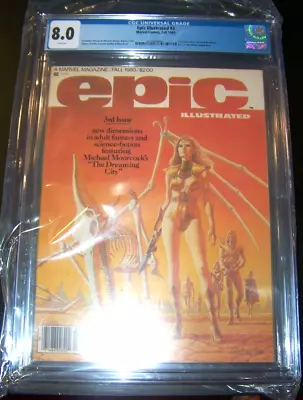 £67.56 • Buy Epic Illustrated #3 CGC 8.0 1st App Of Dreadstar Elric Of Melnibone
